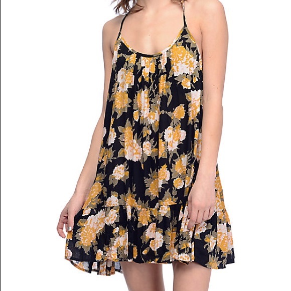 Volcom Dresses & Skirts - Volcom Stampede Black Floral Dress